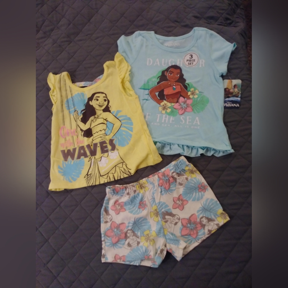 Disney Moana Short Set - Yellow, Blue, and White